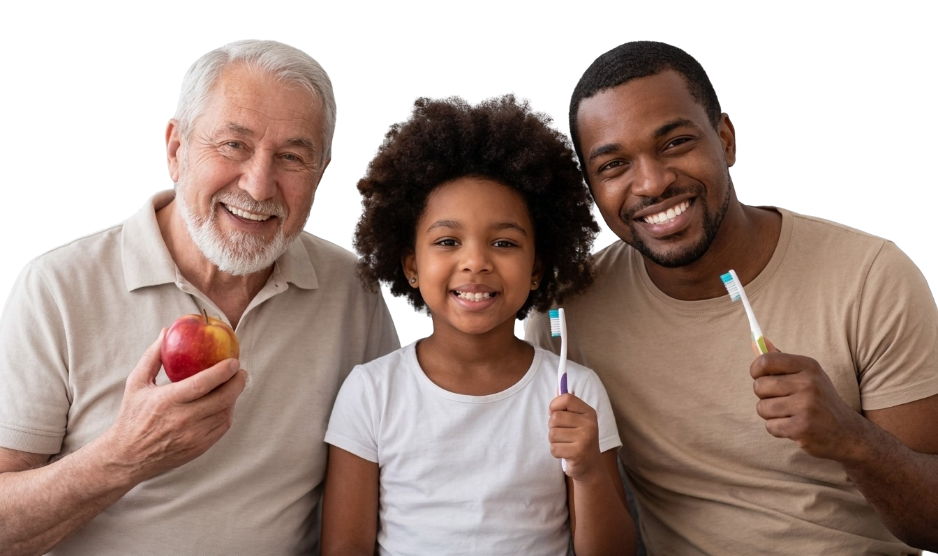 Familia sonriendo